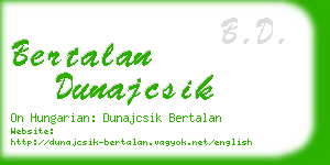 bertalan dunajcsik business card